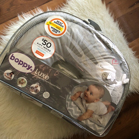 boppy luxe pillow gray whale